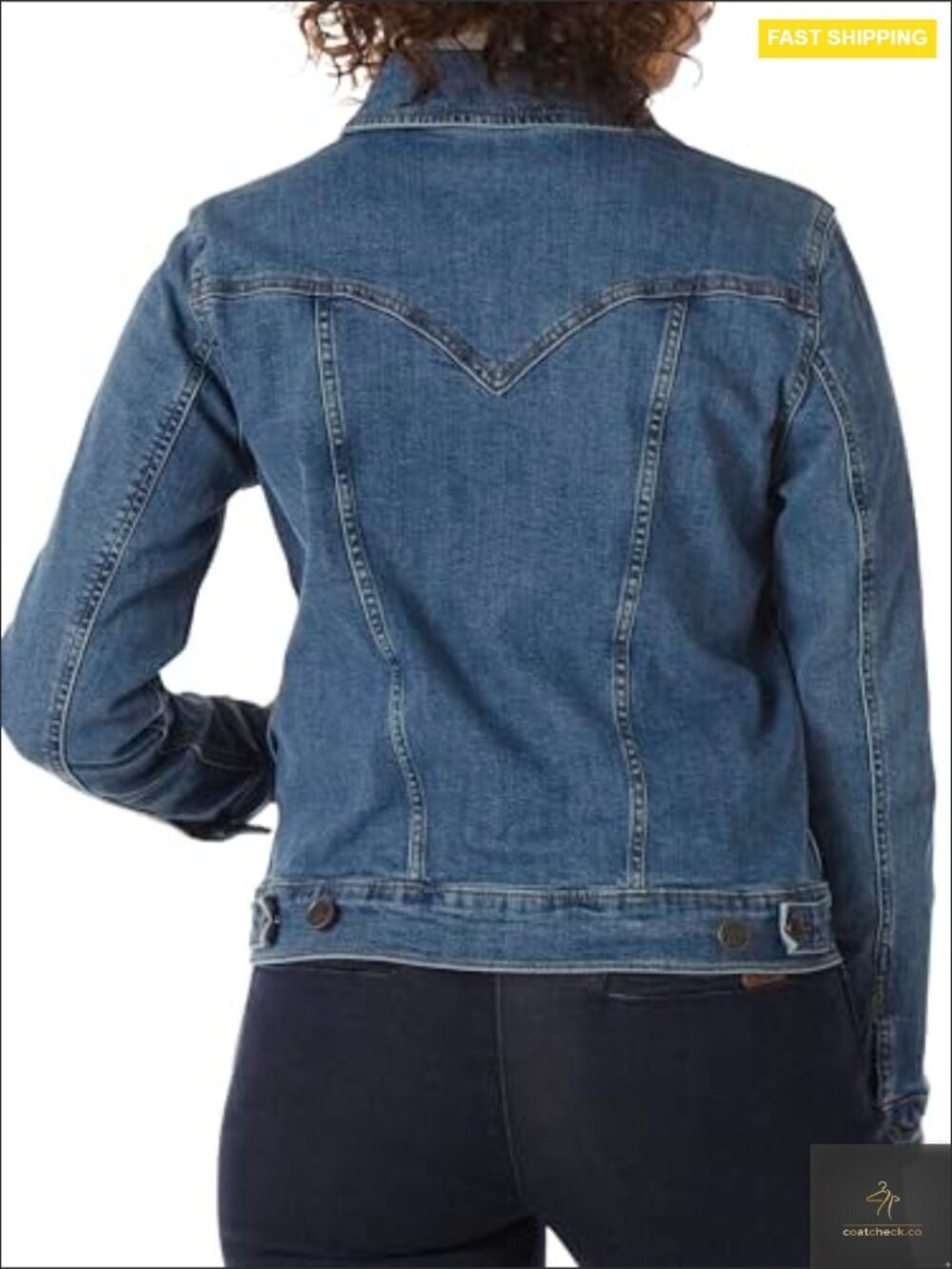Classic Fit Denim Jacket Retro Western Style Long Sleeve Button Front - Picture 3 of 6